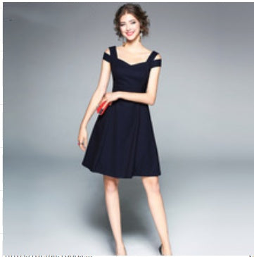 Navy Blue Mini A-Line Dress