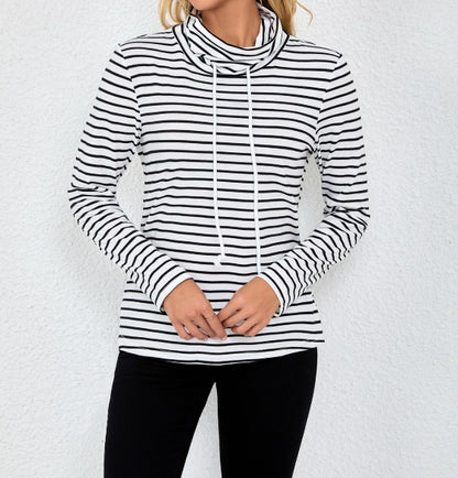 Striped High Neck Top