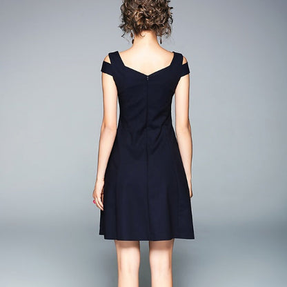 Navy Blue Mini A-Line Dress