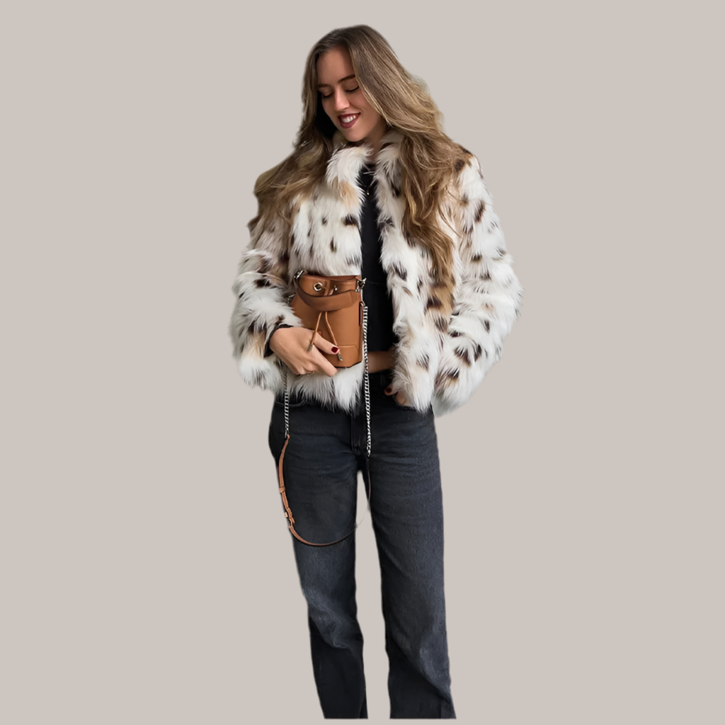 Leopard O-neck Full Sleeves Jacket