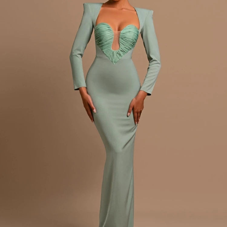 The Allure V-Neck Sheath Dress - Aquamarine