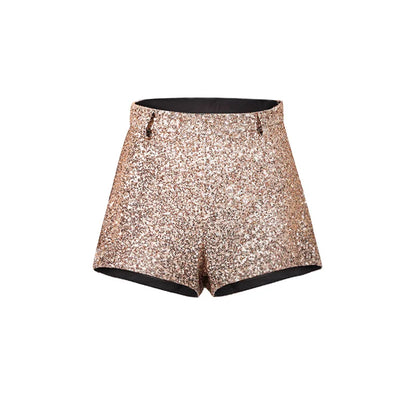 Sequinced High Waist Short Pants