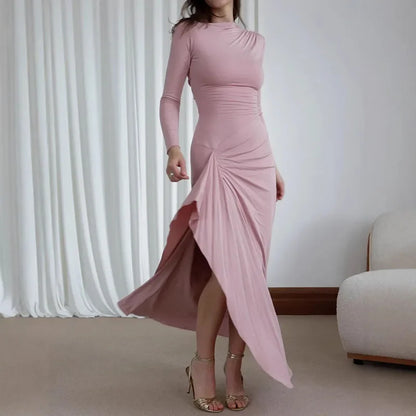 Long Slim Hip Side Slit Dress