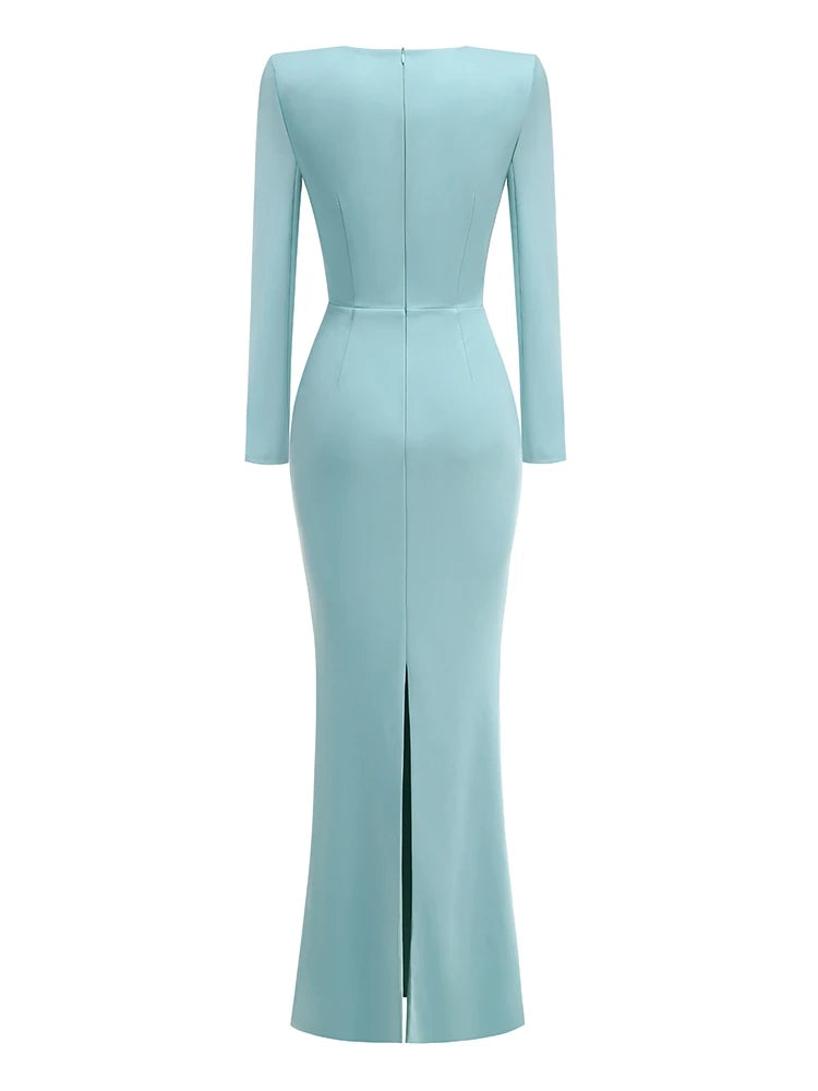 The Allure V-Neck Sheath Dress - Aquamarine